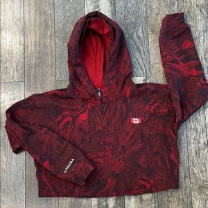 2019 Olympics Lululemon Red Crop Top Hoodie